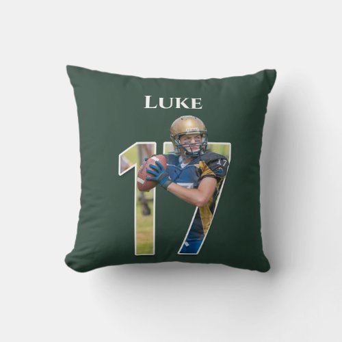 Customizable Football Player  Name Throw Pillow