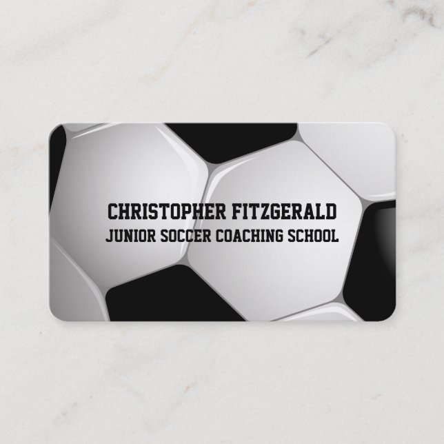 Customizable Football Soccer Ball Coaching Business Card (Front)
