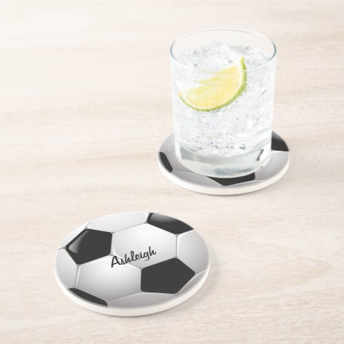 Customizable Football Soccer Ball Drink Coaster