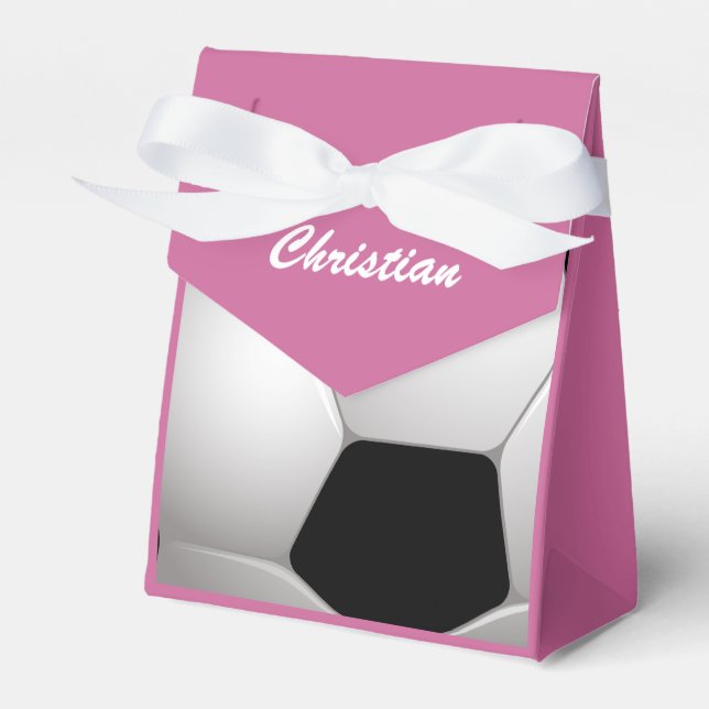 Customizable Football Soccer Ball Favor Boxes (Front Side)