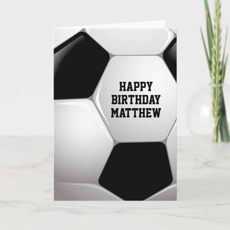 Customizable Football Soccer Ball Happy Birthday Card Zazzle