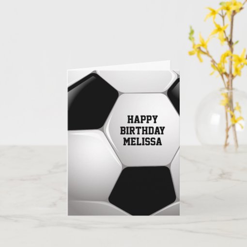 Customizable Football Soccer Ball Happy Birthday Card Zazzle