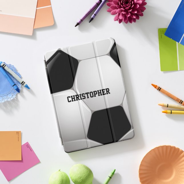 Customizable Football Soccer Ball iPad Pro Cover (Desk)