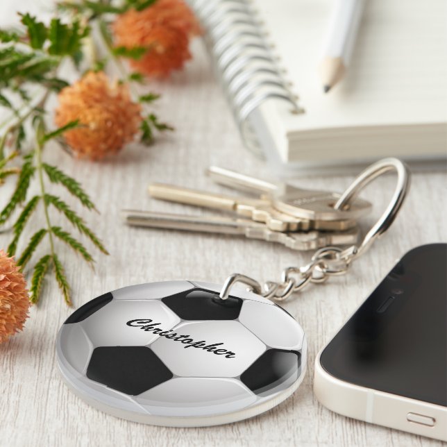 Customizable Football Soccer Ball Keychain (Front Right)