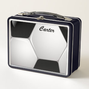 Customizable Football Soccer Ball Metal Lunch Box