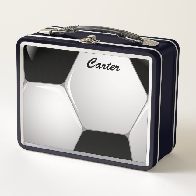 Customizable Football Soccer Ball Metal Lunch Box (Front)