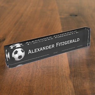 Customizable Football Soccer Ball Nameplate