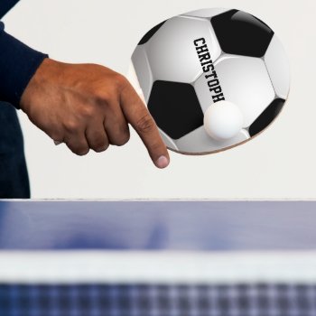 Customizable Football Soccer Ball Ping-pong Paddle by giftsbonanza at Zazzle