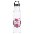 Customizable Football Soccer Ball Pink and White