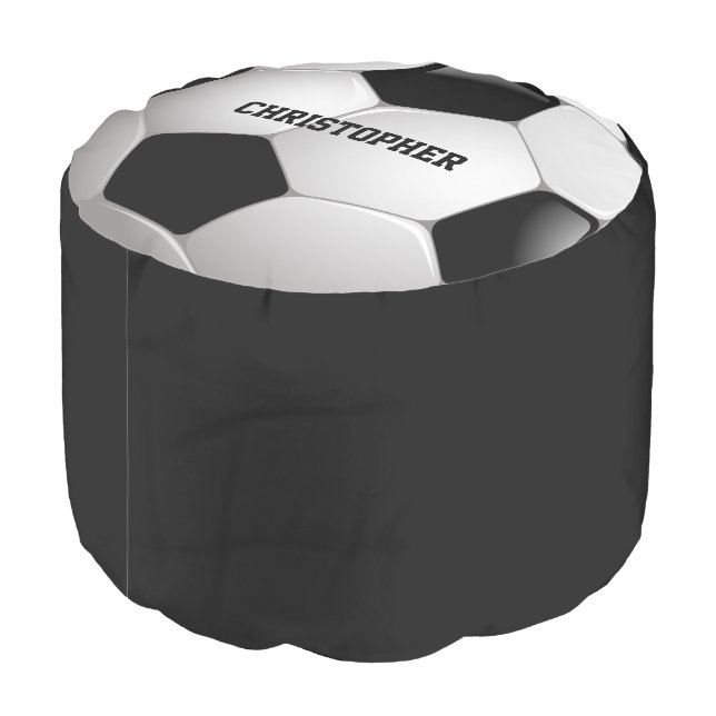 Customizable Football Soccer Ball Pouf (Angled Back)