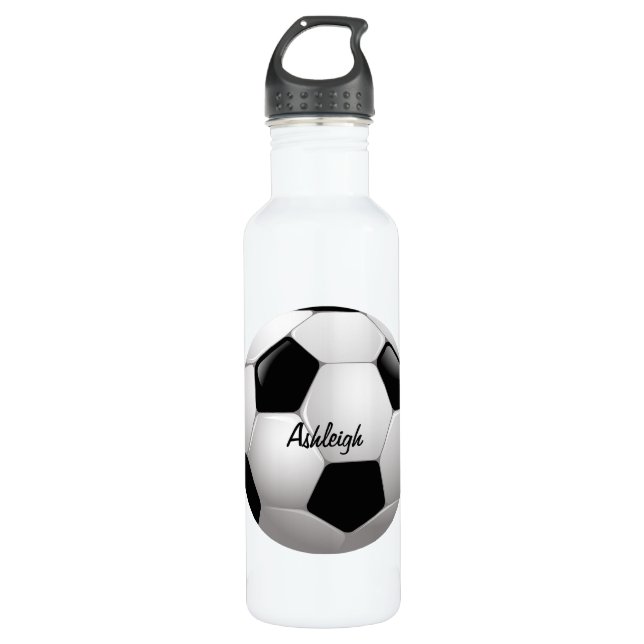 Customizable Football Soccer Ball Water Bottle (Front)