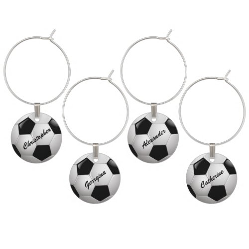Customizable Football Soccer Ball Wine Glass Charm