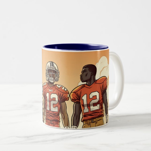 Customizable Football Soccer cofee Two-Tone Coffee Mug (Front Right)