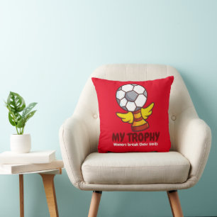 Customizable Football Trophy Throw Pillow