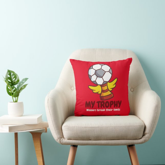 Customizable Football Trophy Throw Pillow (Chair)