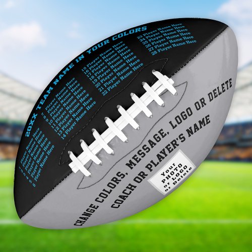 Customizable Football YOUR COLORS LOGO and TEXT Football