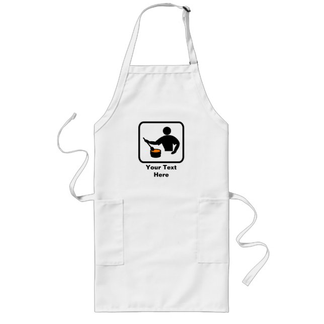 Customizable for a Man who Cooks Long Apron (Front)