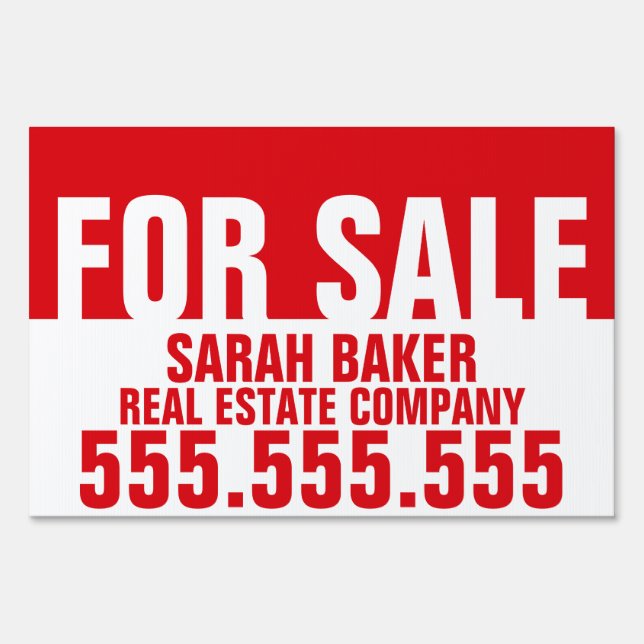 Customizable For Sale Directional Real Estate Sign (Front)