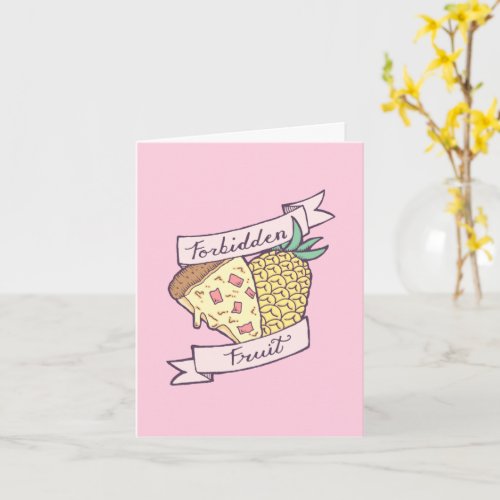 CUSTOMIZABLE Forbidden Pineapple Pizza Valentines Card