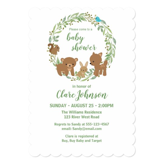 Customizable Forest Friends Baby Shower Invitation | Zazzle.com