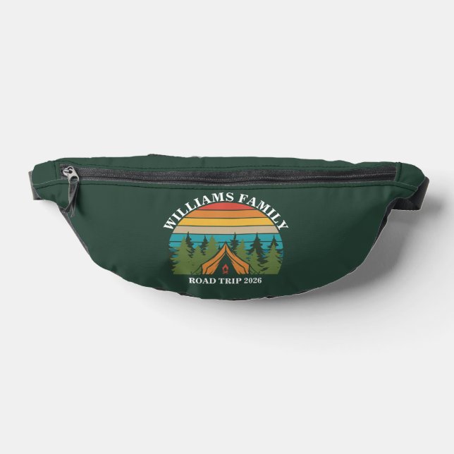 Customizable Forest friends Sunset Camping Tent Fanny Pack (Lay Down)