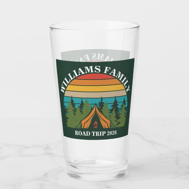 Customizable Forest friends Sunset Camping Tent Glass (Front)