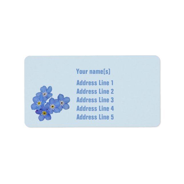 Customizable Forget-me-not Address Labels (Front)