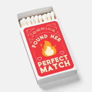 Customizable "Found Her Match" Bachelorette Party Matchboxes