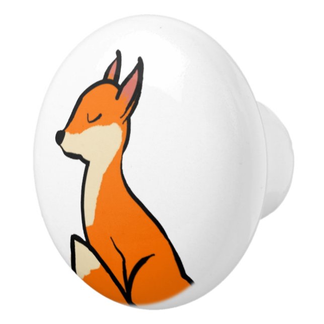 Customizable Fox Ceramic Knob (Right)