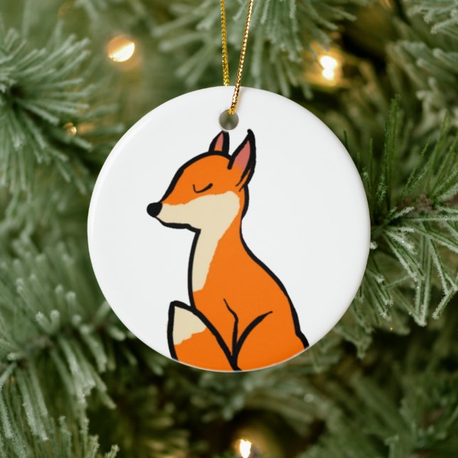Customizable Fox Ceramic Ornament (Tree)