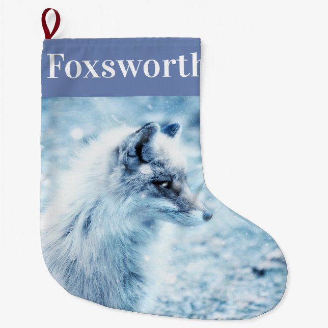 Customizable Fox Large Christmas Stocking (Front)