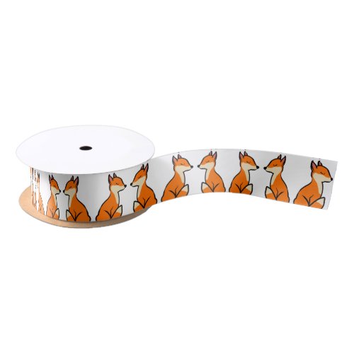Customizable Foxes Satin Ribbon