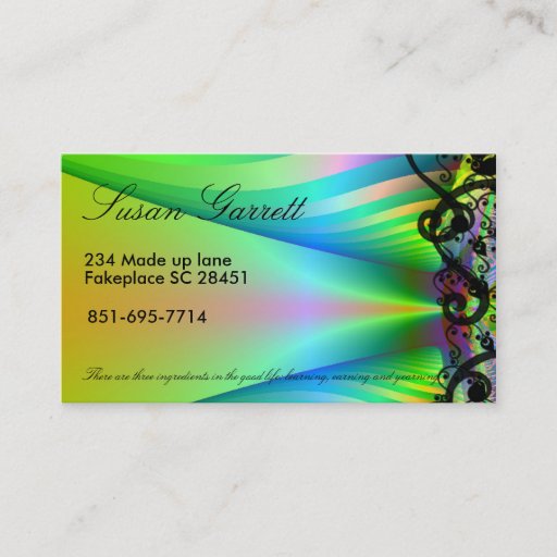Customizable customizable fractal business card