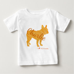 Customizable French Bulldog Pastel Orange Frenchie Baby T-Shirt