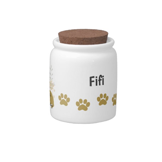 Customizable French Bulldog treat or Candy Jar (Right)