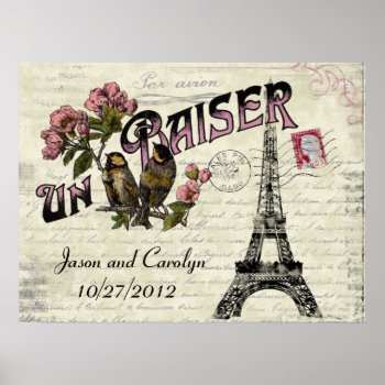 Customizable French Vintage Love Poster by kathysprettythings at Zazzle