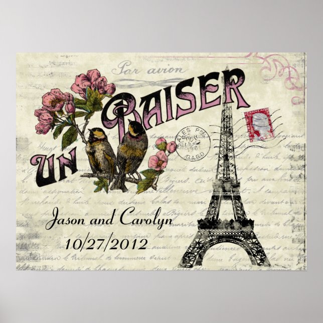 Customizable French Vintage Love Poster (Front)