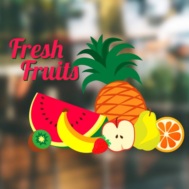 Customizable Fresh Fruits Store Market Business Window Cling (Creator Uploaded)