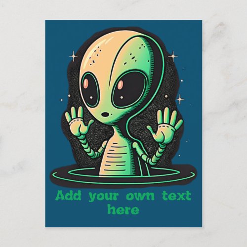 Customizable Friendly Alien Kids Postcard