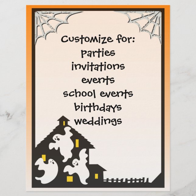 Customizable friendly ghost halloween flyers (Front)