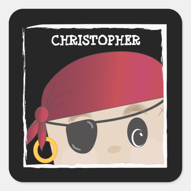 Customizable Friendly Pirate Sticker (Front)