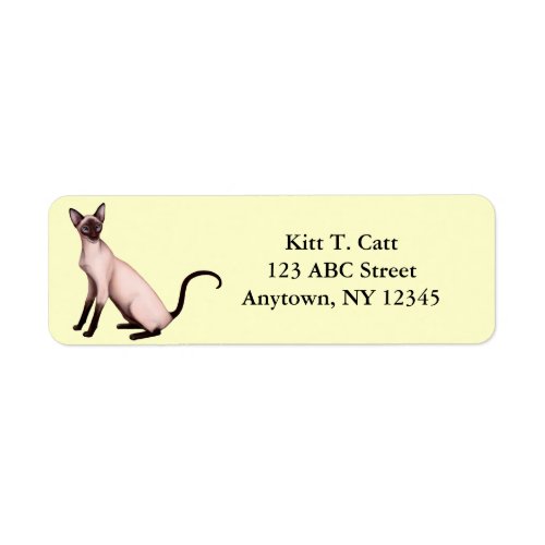 Customizable Friendly Siamese Cat Label