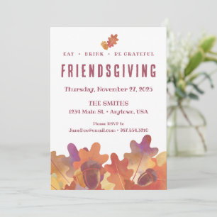 Customizable Friendsgiving Thanksgiving Autumn  Invitation