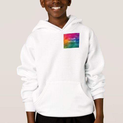 Customizable Front Design White Template Boys Hoodie