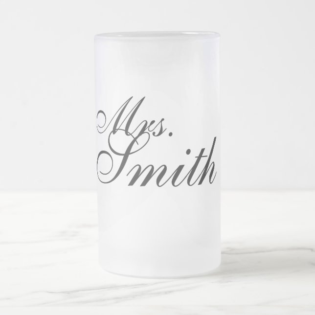 Customizable frosted beer mug wedding gift mrs. (Center)