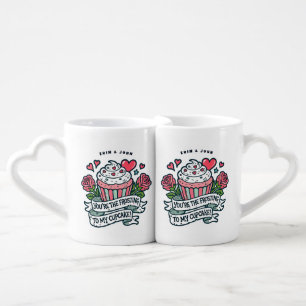 Customizable "Frosting to My Cupcake" Couple's Coffee Mug Set