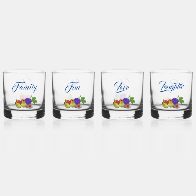 Customizable Fruit Themed Drinkware Set Whiskey Glass (Front)