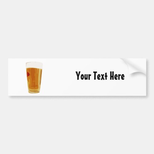 Customizable Full Golden Beer Glass Bumper Sticker