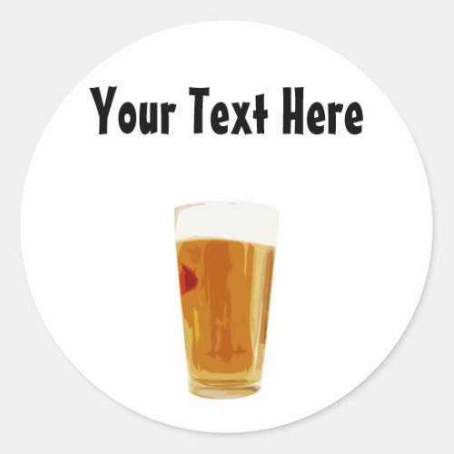 Customizable Full Golden Beer Glass Sticker