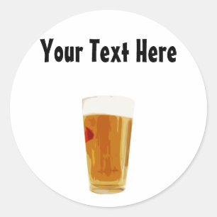 Customizable Full Golden Beer Glass Sticker
